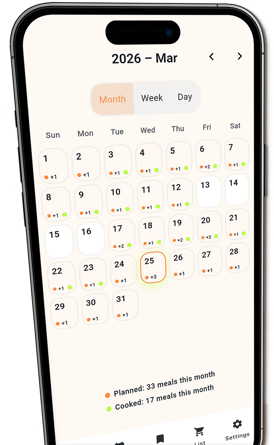 Overview of a complete weekly dinner plan created instantly in MealTap.