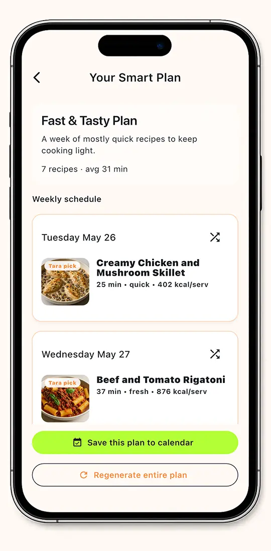 MealTap substitution flow screen.